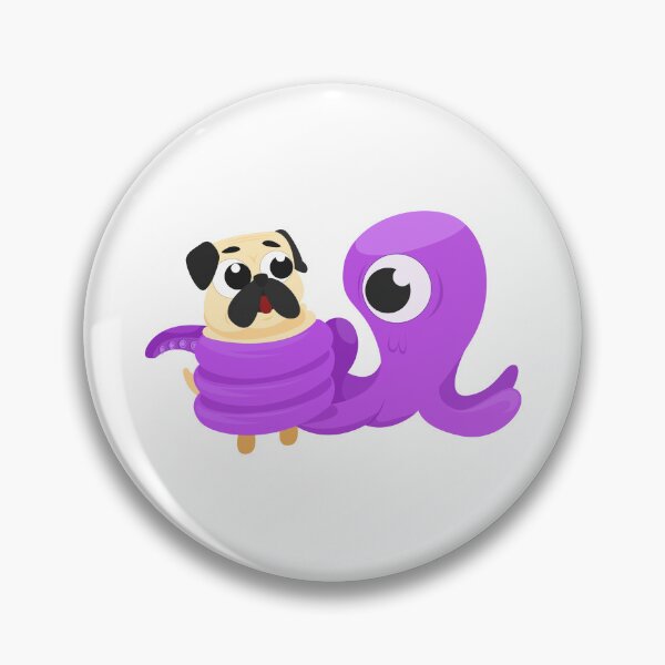 Item preview, Cute Pug Hugged by a Purple Octopus designed and sold by TotalityDesigns.