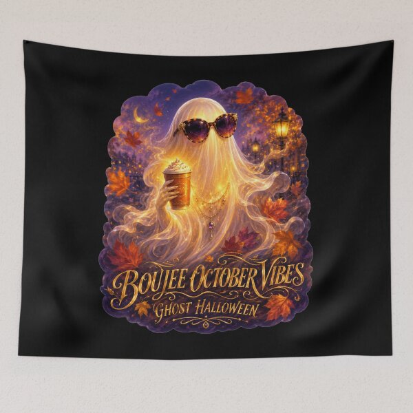 Item preview, Boujee October Vibes Ghost Halloween Mystical Ornate Sunglasses Art Gift for Halloween Lovers designed and sold by Nightarel.