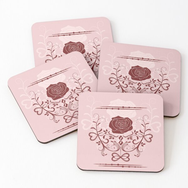Item preview, Rose ornament, cream, brown, designed and sold by RedPoppyStudio.