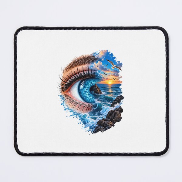 Item preview, Ocean Eye – Blue Eye Meets the Sea | Surreal Nature Art designed and sold by Ishratparween11.