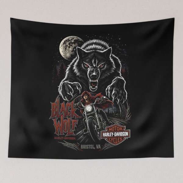 Item preview, Harley-Davidson Black Wolf & Red Riding Hood Graphic Illustration designed and sold by interdesigner.