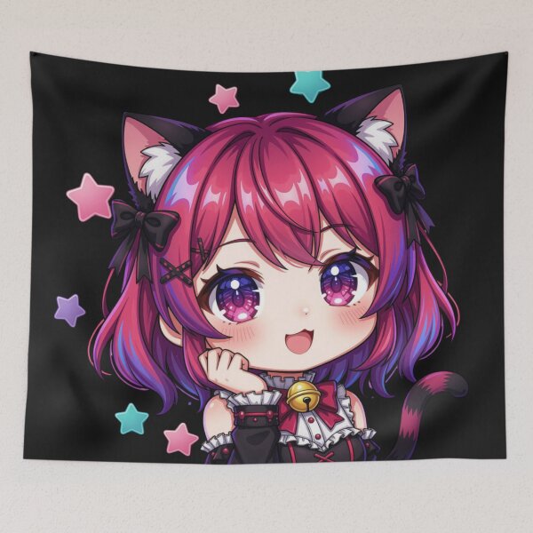 Item preview, Kawaii Pink Neko Girl – Cute Chibi Cat Girl designed and sold by Revyra Design .
