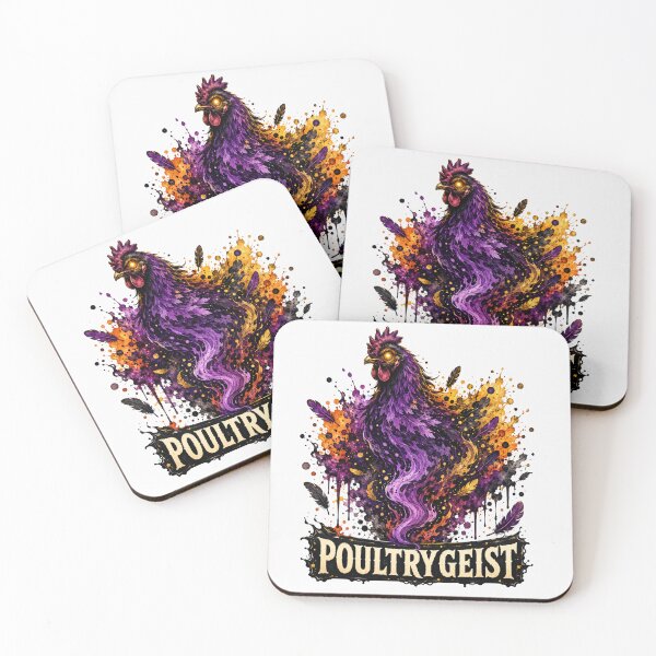 Item preview, Poultrygeist Fiery Painterly Rooster Ghost Art Halloween Chicken Pun Gift for Chicken Lovers designed and sold by Nightarel.