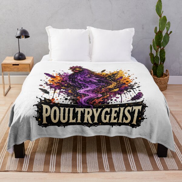 Item preview, Poultrygeist Fiery Painterly Rooster Ghost Art Halloween Chicken Pun Gift for Chicken Lovers designed and sold by Nightarel.
