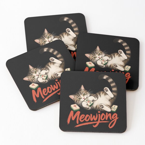 Item preview, Meowjong Funny Cat Mahjong Tile Graphic designed and sold by CG Studio.