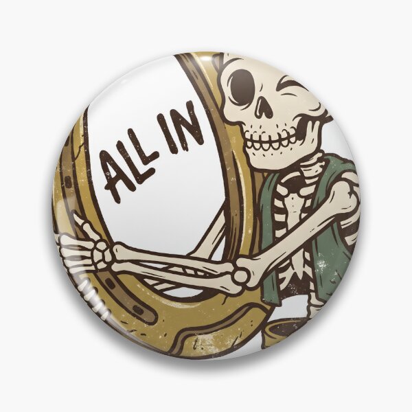 Item preview, Winking Skeleton Hugging Giant Horseshoe All In On Luck Graphic designed and sold by MisteryDesigner.