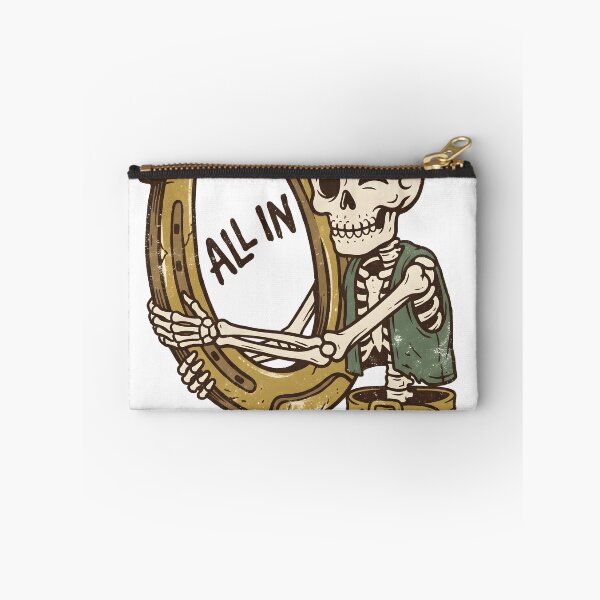 Item preview, Winking Skeleton Hugging Giant Horseshoe All In On Luck Graphic designed and sold by MisteryDesigner.