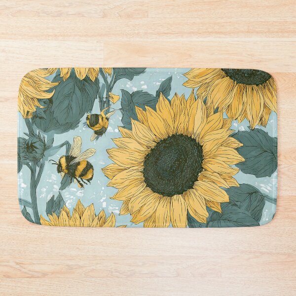 Item preview, Vibrant Sunflower Heads & Fuzzy Bumblebees Sky Tapestry designed and sold by TJ Art and Camera.