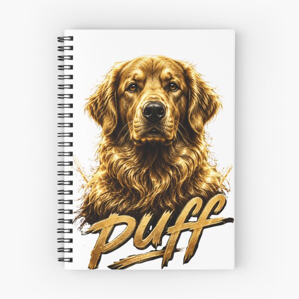 Artikelvorschau, Porträt eines Golden Retrievers mit Puff-Hund entworfen und verkauft von LC&LCPlatform.