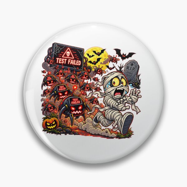 Item preview, Automated Test Failed Mummy QA Tester Halloween T-Shirt and Sticker designed and sold by PixelForge Studio2.