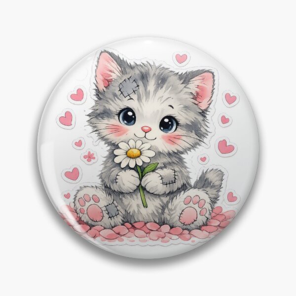 Item preview, Watercolor Kitten with Flower designed and sold by ANNART1602.