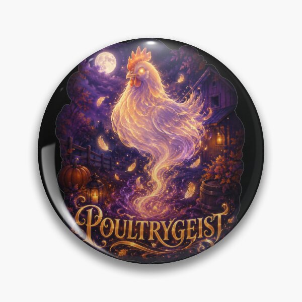 Item preview, Poultrygeist Moonlit Mystical Rooster Art Halloween Chicken Pun Gift for Chicken Lovers designed and sold by Nightarel.