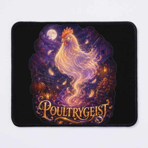 Item preview, Poultrygeist Moonlit Mystical Rooster Art Halloween Chicken Pun Gift for Chicken Lovers designed and sold by Nightarel.