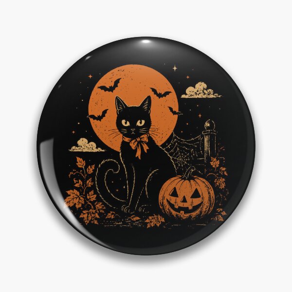 Item preview, Vintage Halloween Black Cat Full Moon Pumpkin designed and sold by Sunday.Supply.