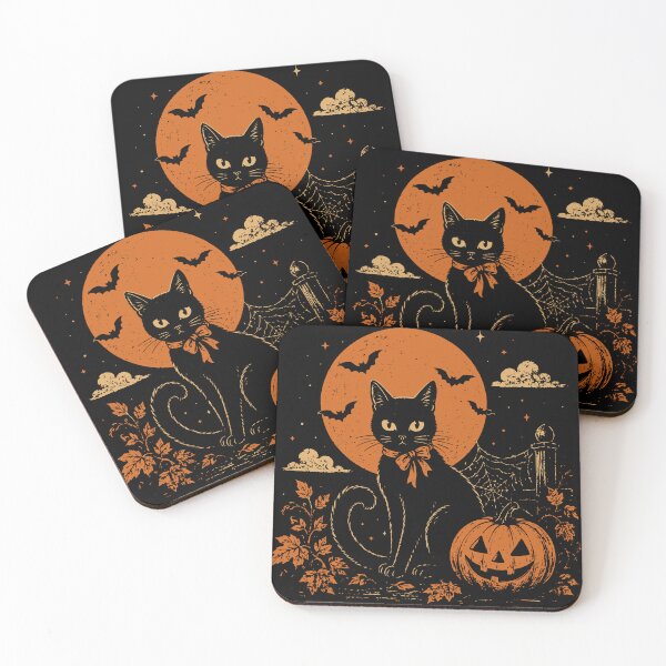 Item preview, Vintage Halloween Black Cat Full Moon Pumpkin designed and sold by Sunday.Supply.