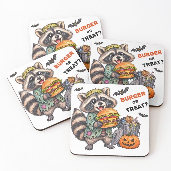 Item preview, Burger or Treat Funny Halloween Raccoon Burger Design designed and sold by Buli89.
