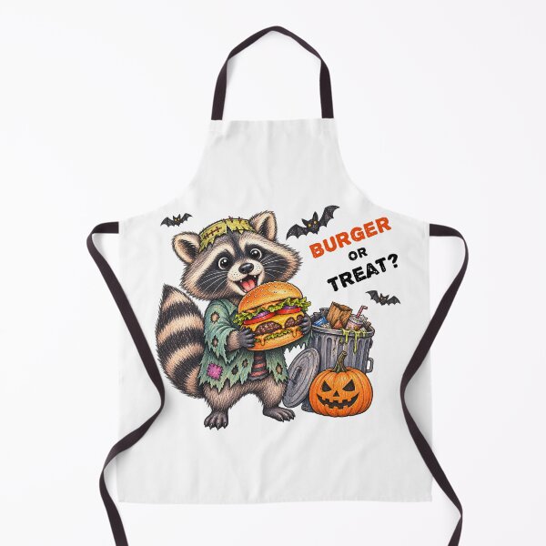 Item preview, Burger or Treat Funny Halloween Raccoon Burger Design designed and sold by Buli89.