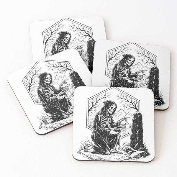 Item preview, Grim Reaper Kneeling with Pocket Watch near Ancient Monolith Hexagon designed and sold by MisteryDesigner.