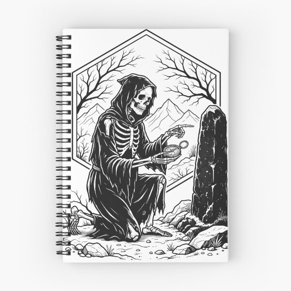Item preview, Grim Reaper Kneeling with Pocket Watch near Ancient Monolith Hexagon designed and sold by MisteryDesigner.