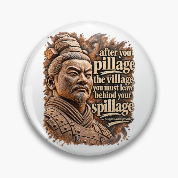 Item preview, Funny Genghis Khan Warrior Motivational Quote designed and sold by UnseriousArt.