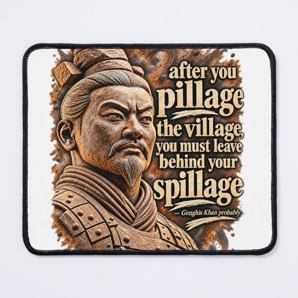 Item preview, Funny Genghis Khan Warrior Motivational Quote designed and sold by UnseriousArt.