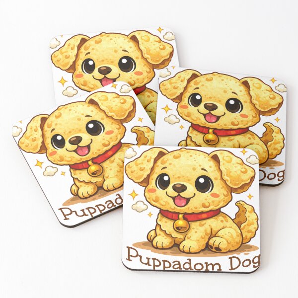 Item preview, Puppadom – Funny Dog Pun, Golden Retriever Food Art designed and sold by Teacuppupdesign.
