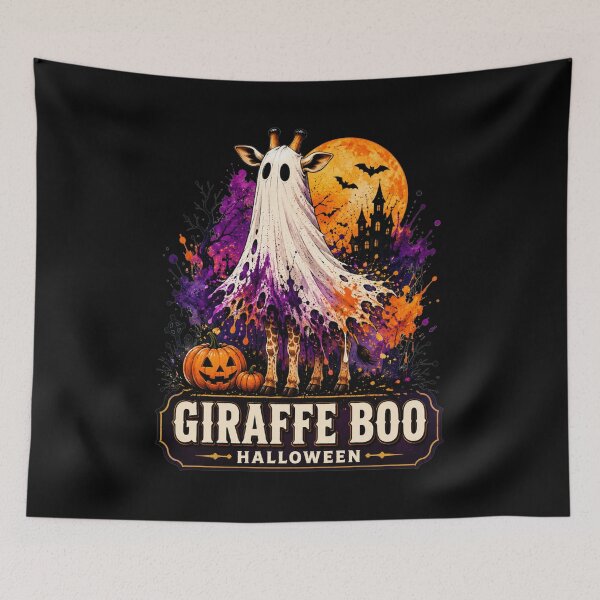 Item preview, Giraffe Boo Halloween Ghost Sheet Costume Painterly Art Gift for Giraffe Lovers designed and sold by Nightarel.