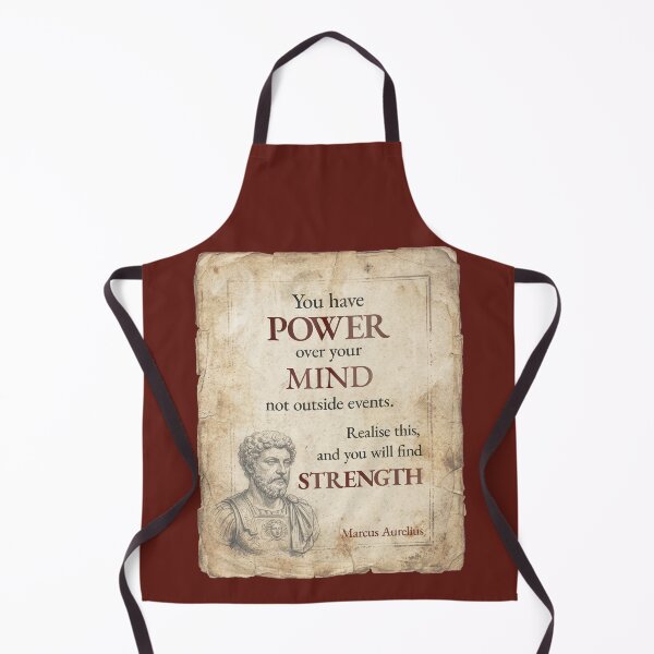 Item preview, You Have POWER Over Your Mind – Marcus Aurelius - Vintage Distressed Stoic Quote - Roman Red Version designed and sold by Stoic Core.