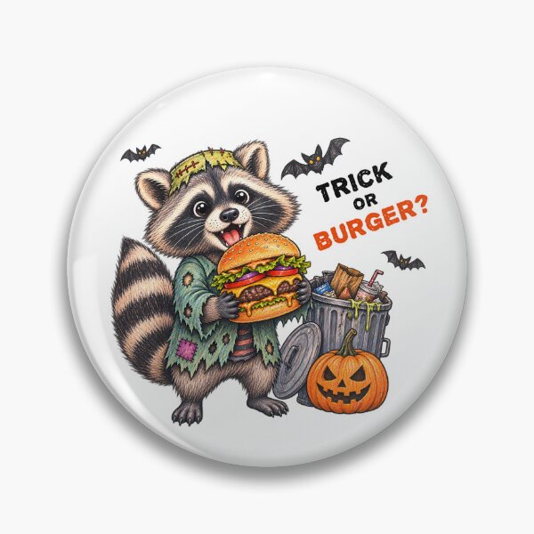 Artikelvorschau, Süßes oder Saures – Waschbär-Halloween-Burger-Design entworfen und verkauft von Buli89.