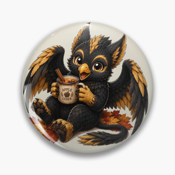 Item preview, Black and Gold Fantasy Griffin with Apple Cider designed and sold by Hatchling Hollow.