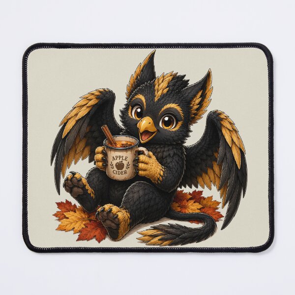 Item preview, Black and Gold Fantasy Griffin with Apple Cider designed and sold by Hatchling Hollow.