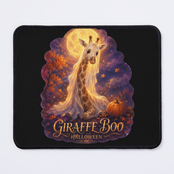 Item preview, Giraffe Boo Halloween Moonlit Giraffe Portrait Art Gift for Giraffe Lovers designed and sold by Nightarel.