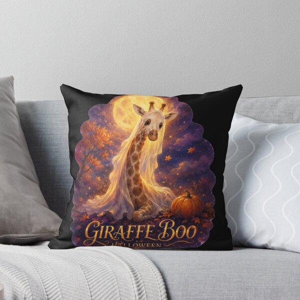 Item preview, Giraffe Boo Halloween Moonlit Giraffe Portrait Art Gift for Giraffe Lovers designed and sold by Nightarel.
