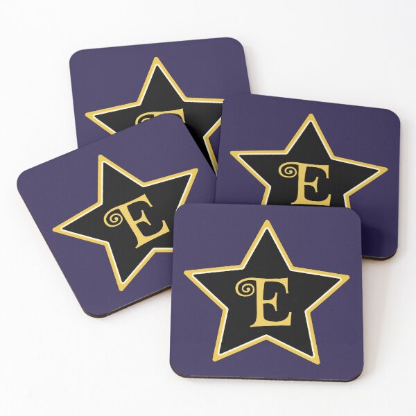 Item preview, Star Monogram E Gold Black designed and sold by Jeallan Designs.