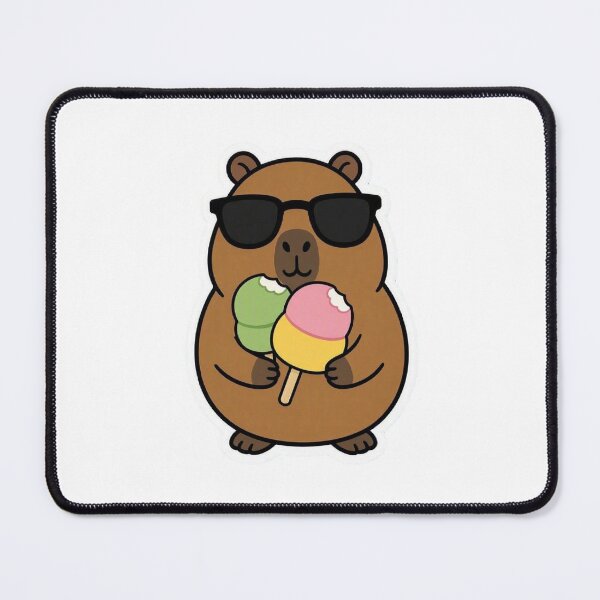 Item preview, Cute Capybara Eating Ice Cream Sunglasses designed and sold by BobaCatDesign.
