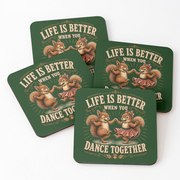 Item preview, Life Is Better When You Dance Together – Dancing Squirrels Vintage Design designed and sold by Alpine-Ink.