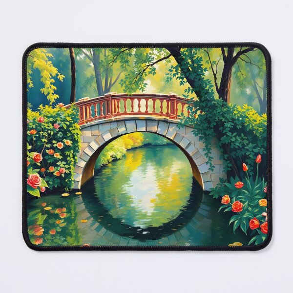 Item preview, A garden bridge in the style of Monet. designed and sold by oldMastersofart.