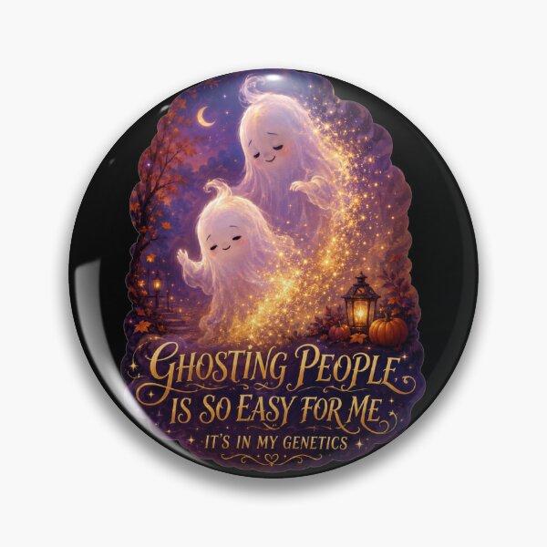 Item preview, Ghosting People Is So Easy For Me Its In My Genetics Mystical Twin Ghosts Art Halloween Humor Gift for Ghost Lovers designed and sold by Nightarel.