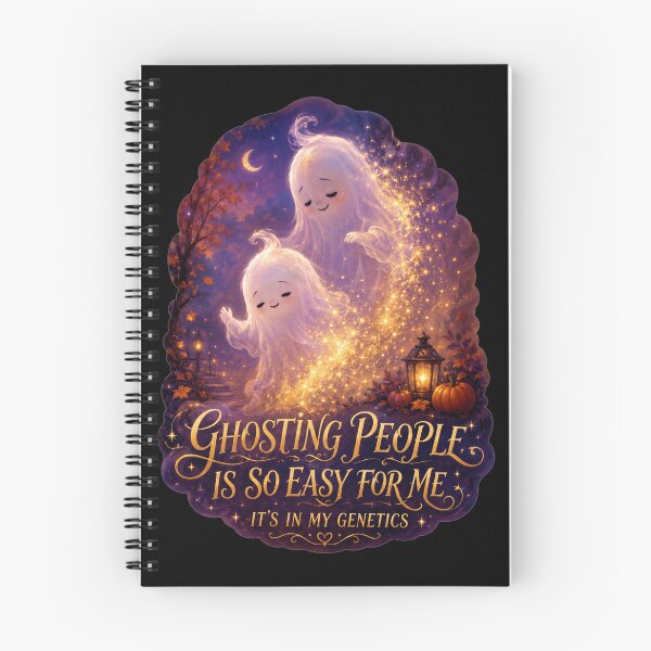 Item preview, Ghosting People Is So Easy For Me Its In My Genetics Mystical Twin Ghosts Art Halloween Humor Gift for Ghost Lovers designed and sold by Nightarel.