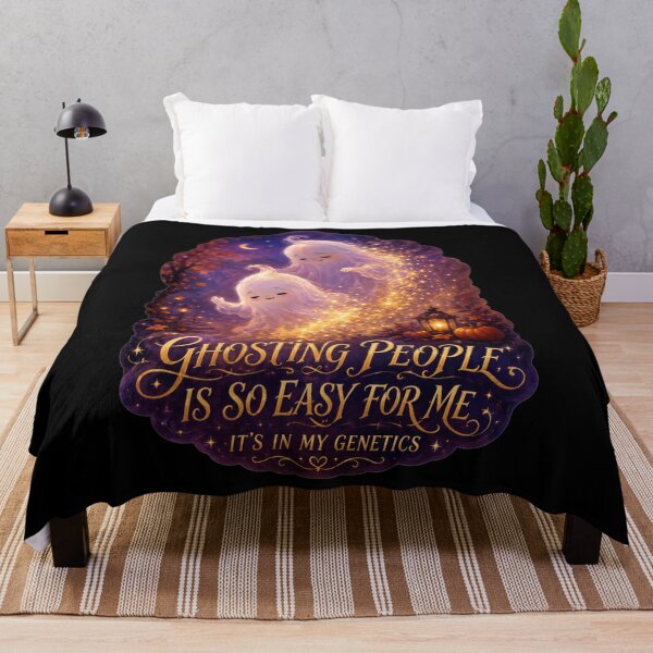 Item preview, Ghosting People Is So Easy For Me Its In My Genetics Mystical Twin Ghosts Art Halloween Humor Gift for Ghost Lovers designed and sold by Nightarel.