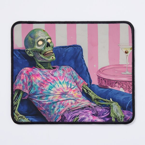 Item preview, Zombie on Velvet Couch - Relaxed Undead designed and sold by NightTimeJ.