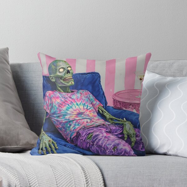 Item preview, Zombie on Velvet Couch - Relaxed Undead designed and sold by NightTimeJ.