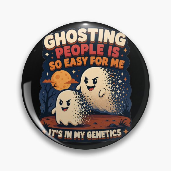 Item preview, Ghosting People Is So Easy For Me Its In My Genetics Cartoon Space Ghosts Art Halloween Humor Gift for Ghost Lovers designed and sold by Nightarel.