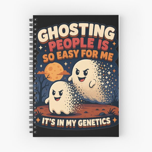 Item preview, Ghosting People Is So Easy For Me Its In My Genetics Cartoon Space Ghosts Art Halloween Humor Gift for Ghost Lovers designed and sold by Nightarel.