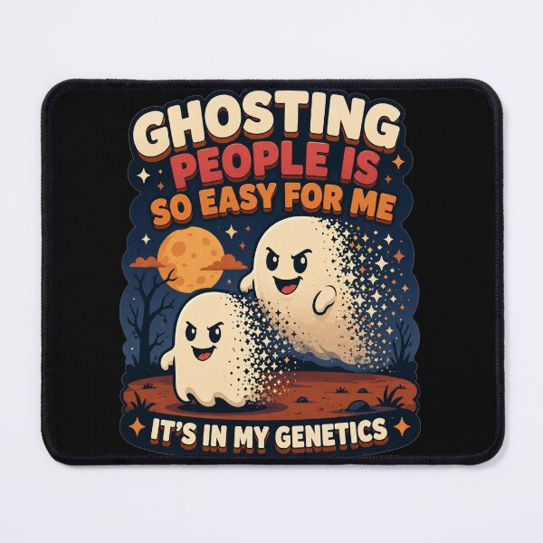 Item preview, Ghosting People Is So Easy For Me Its In My Genetics Cartoon Space Ghosts Art Halloween Humor Gift for Ghost Lovers designed and sold by Nightarel.