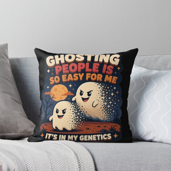 Item preview, Ghosting People Is So Easy For Me Its In My Genetics Cartoon Space Ghosts Art Halloween Humor Gift for Ghost Lovers designed and sold by Nightarel.