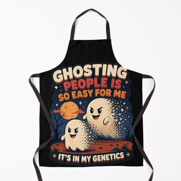 Item preview, Ghosting People Is So Easy For Me Its In My Genetics Cartoon Space Ghosts Art Halloween Humor Gift for Ghost Lovers designed and sold by Nightarel.