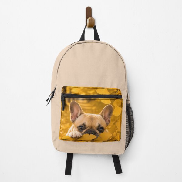 Item preview, French Bulldog Peeking Through Golden Ginkgo Leaves designed and sold by ManJiangHong.
