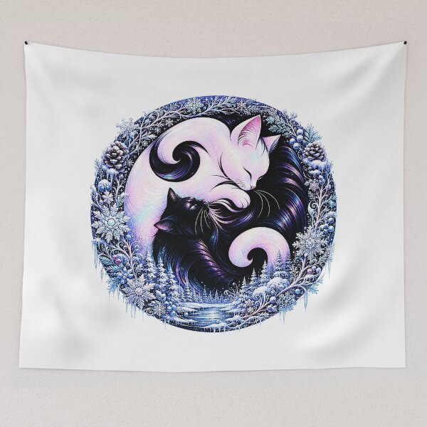 Item preview, ⚖️ PURRFECTLY BALANCED COLLECTION ⚖️ - FOUR SEASONS CATS - Winter Frost designed and sold by WheelieGdArt.