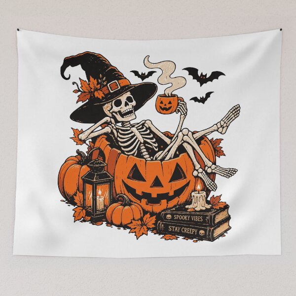 Item preview, Skeleton Witch Pumpkin Coffee Funny Halloween designed and sold by Sunday.Supply.
